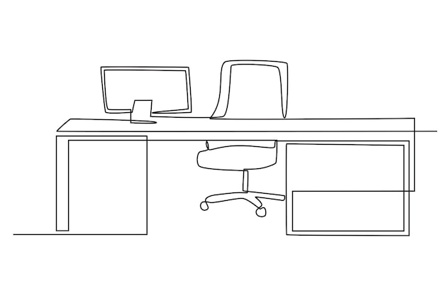 Conceito de mesa de escritório Desenho on-line