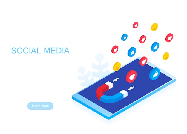 Conceito de mídia social com caracteres. Definir rostos de sorriso, smileys de emoção. Ilustração moderna isolada no fundo branco