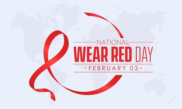 Conceito de modelo de design de banner de ilustração vetorial do national wear red day observado em 03 de fevereiro