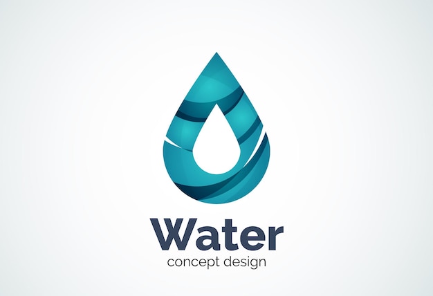 Conceito de natureza ambiental de conservação de modelo de logotipo de gota de água de empresa de negócios abstrata