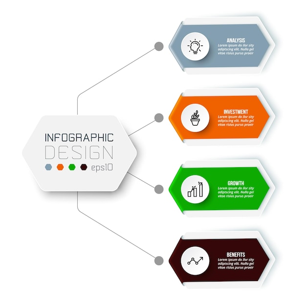 Conceito de negócio de modelo infográfico com diagrama