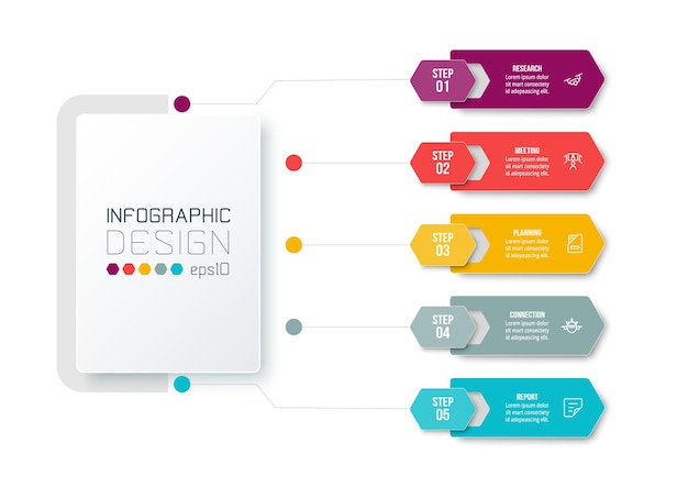 Conceito de negócio de modelo infográfico com diagrama