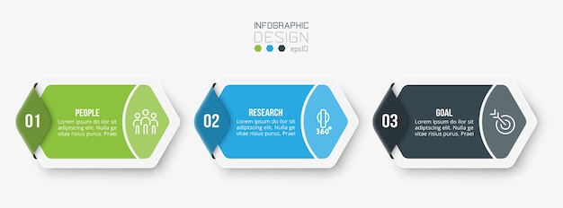 Conceito de negócio de modelo infográfico com passo