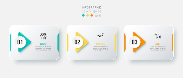 Conceito de negócio de modelo infográfico com passo