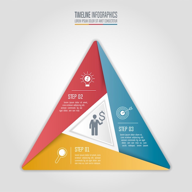 Conceito de negócio infográfico com 3 opções.