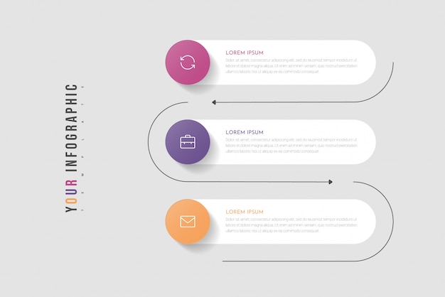 Conceito de negócio infográfico com 5 opções ou etapas.