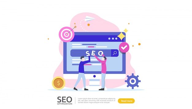 Vetor conceito de otimização de mecanismo de busca seo