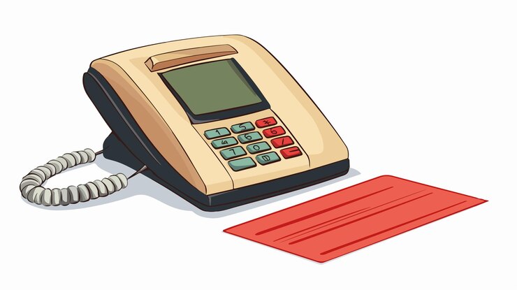 Vetor conceito de pagamento seguro com dataphone e cartão de crédito