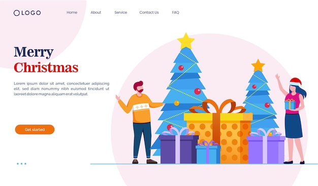 Conceito de página de destino de feliz Natal