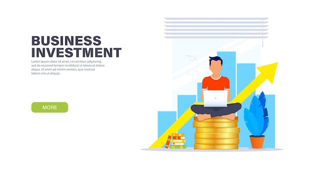 Conceito de página inicial de investimento empresarial.