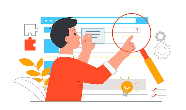 Vetor conceito de pesquisa na web