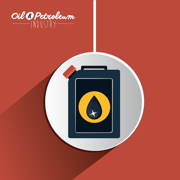 Vetor conceito de petróleo e óleo com ícones da indústria