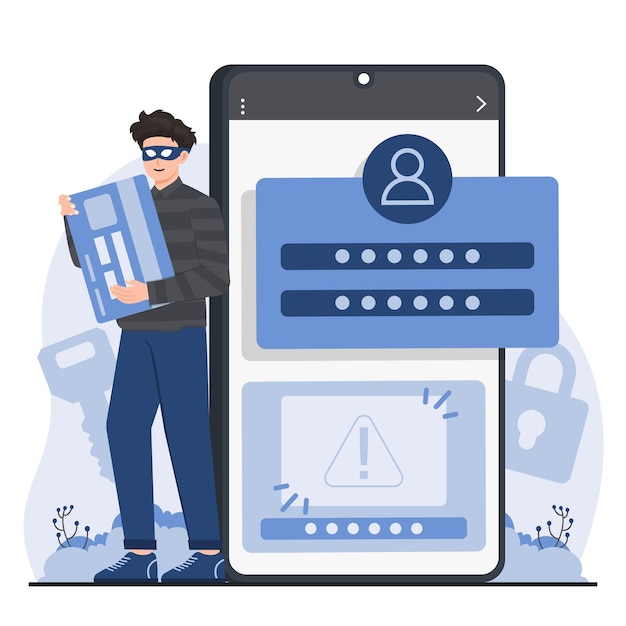 Conceito de phishing de cibercrime ilustrando fraude on-line, roubo de identidade e ameaças de segurança digital