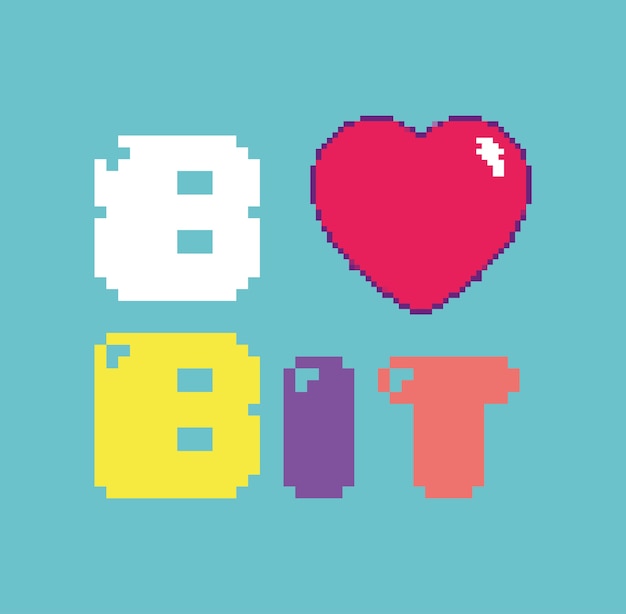 Conceito de pixelated retro videojogo de 8 bits