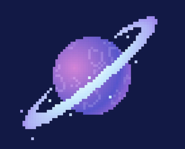 Vetor conceito de planeta de pixel