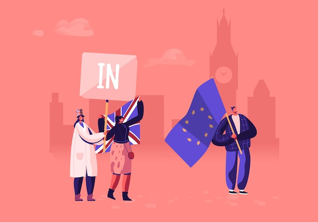 Conceito de política do Reino Unido. Ilustração plana dos desenhos animados