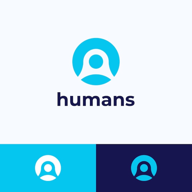 Vetor conceito de pontos de logotipo humano simples