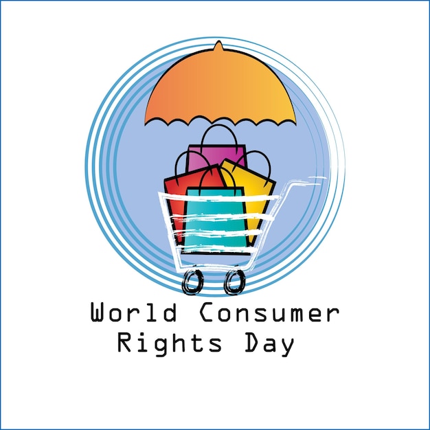 Vetor conceito de pôster do dia mundial dos direitos do consumidor. 15 de março.