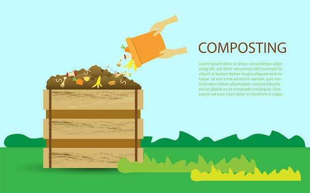 conceito de processo de reciclagem de resíduos para compostagem de resíduos orgânicos