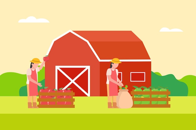 Conceito de produção orgânica local Ilustração vetorial plana colorida isolada