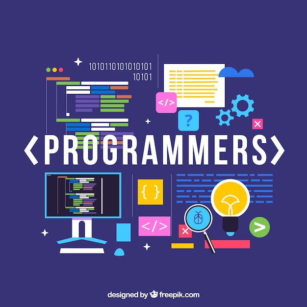 Conceito de programadores com design plano