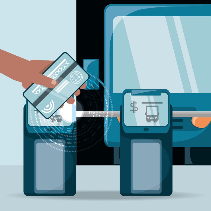 Vetor conceito de projeto de pagamento nfc