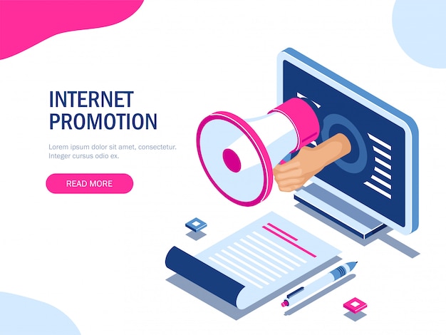 Conceito de promoção da Internet