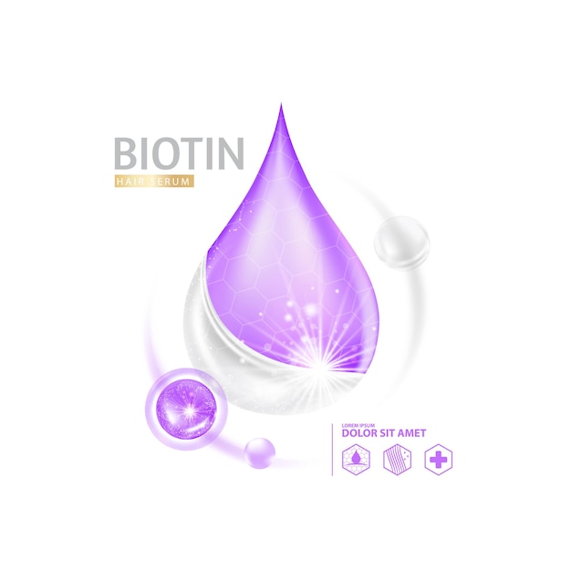 Conceito de proteção capilar com soro de biotina