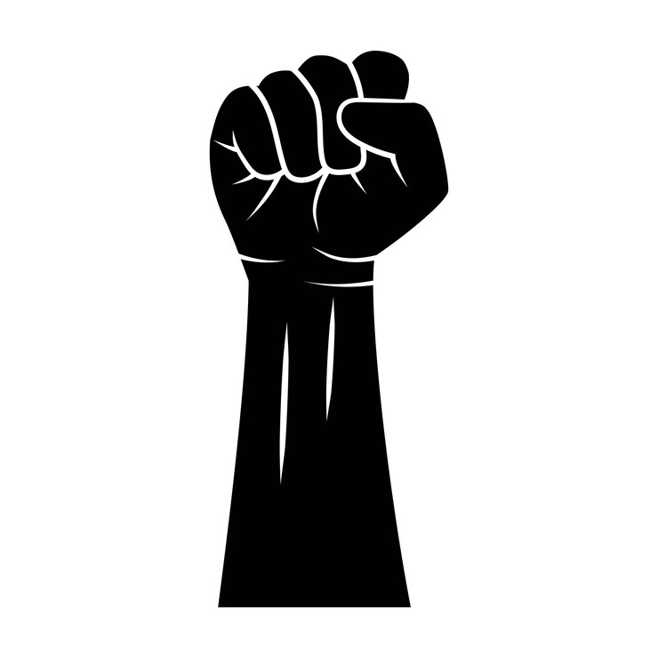 Vetor conceito de protesto de poder de punho vetorial