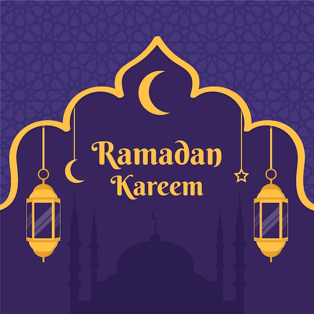 Conceito de ramadan design plano