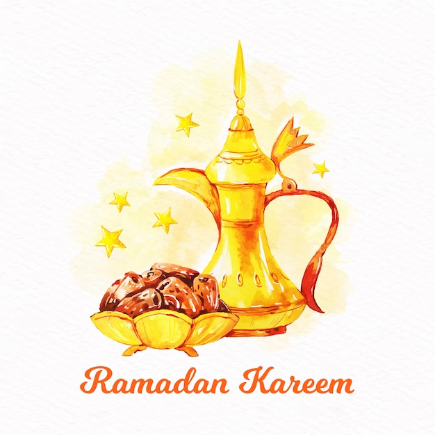 Conceito de ramadan em aquarela