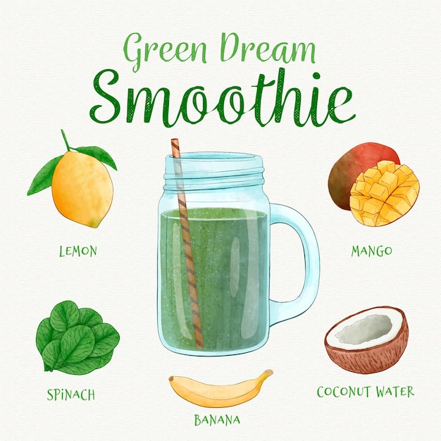 Conceito de receita saudável smoothie