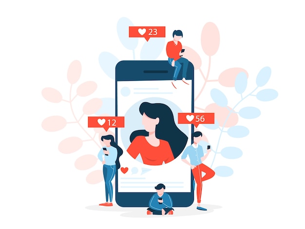 Conceito de rede social. Comunicação e conexão em todo o mundo