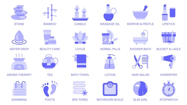 Conceito de salão de beleza com pessoas situações mega definido em design web plano Bundle cenas de cabeleireiro barbearia spa procedimento ilustrações vetoriais para mídia social material de marketing banner