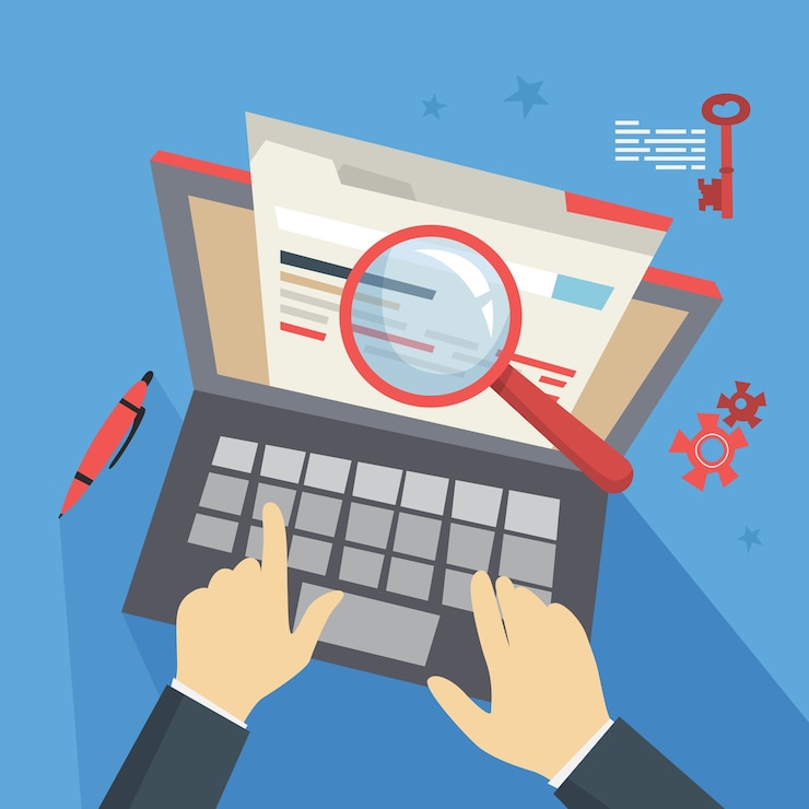 Vetor conceito de seo. idéia de otimização de mecanismo de busca para site como estratégia de marketing. promoção de páginas da web na internet. ilustração
