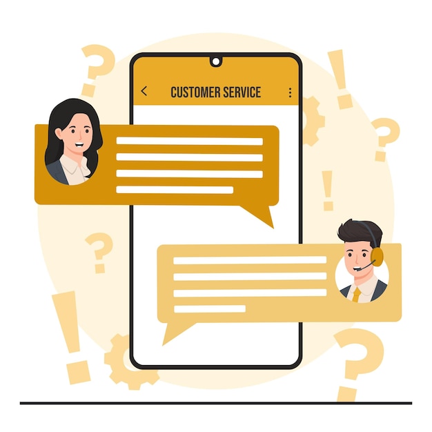 Conceito de serviço ao cliente Ilustração vetorial de design plano para web e aplicativo móvel