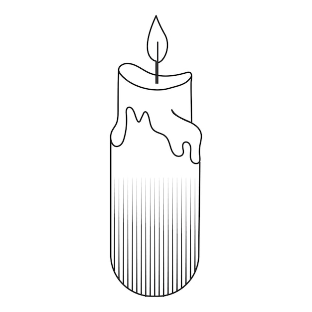 Conceito de símbolo de vela de relâmpago de uma linha contínua e design de ilustração de arte vetorial de silhueta