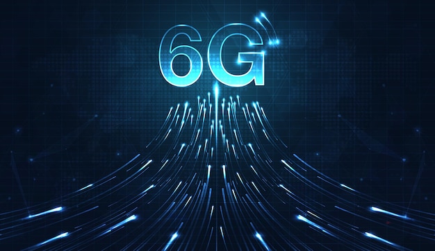 Conceito de tecnologia 6g moderno conceito de conexão de rede fundo conexão global