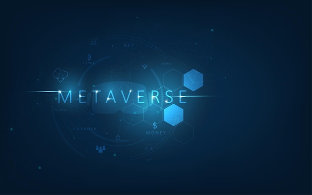 Vetor conceito de tecnologia metaverso inovação do metaverso futurista de conexão com a internet.