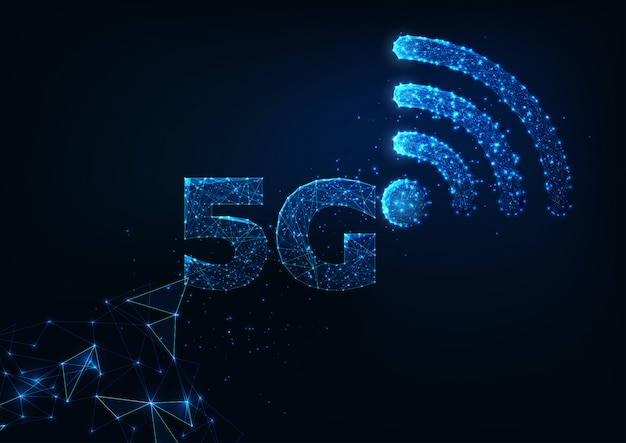 Vetor conceito de tecnologias inovadoras de conexão à internet sem fio futurista 5g