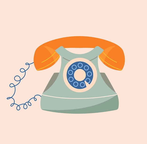 Conceito de telefone fixo antigo