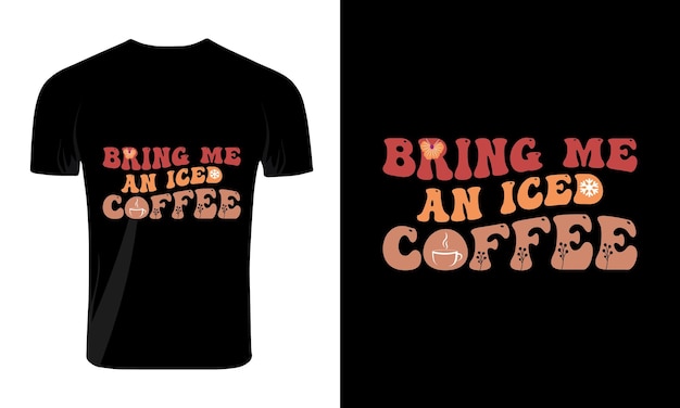 Conceito de tipografia de design de camiseta svg ondulada de café