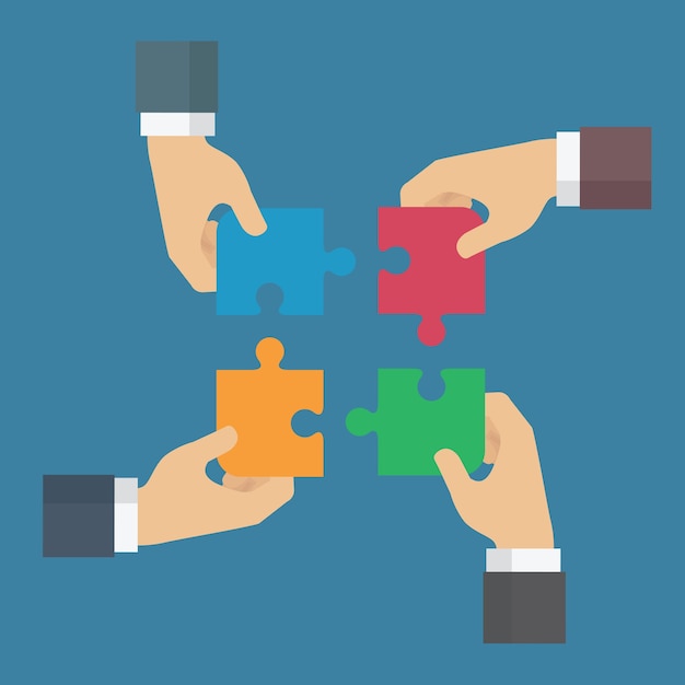 Conceito de trabalho em equipa empresarial