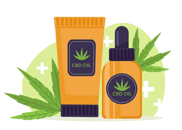 Conceito de vetor cosmético de canabis