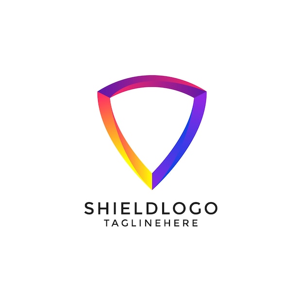 Conceito de vetor de logotipo colorido de proteção de escudo abstrato Gradientes modernos de forma de guarda