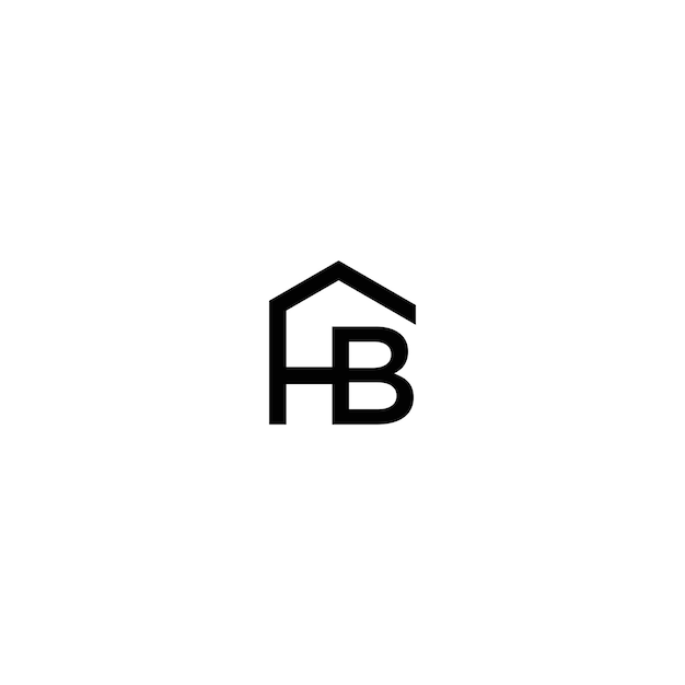 Conceito de vetor de logotipo de construção inicial hb