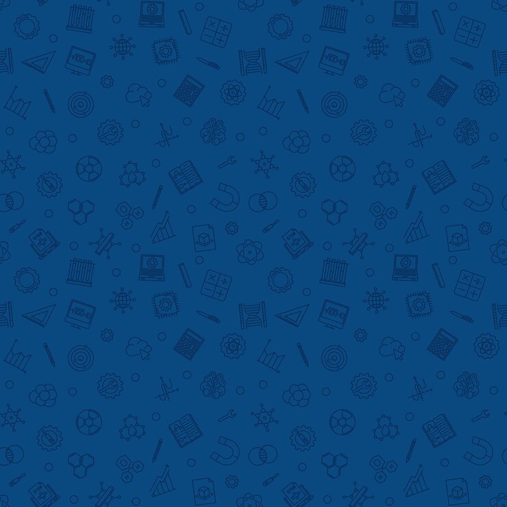 Vetor conceito de vetor stem azul sem costura padrão ou plano de fundo