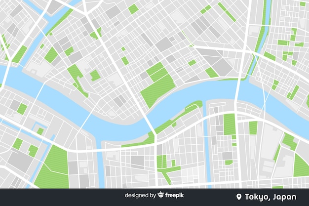Vetor conceito digital do mapa colorido da cidade