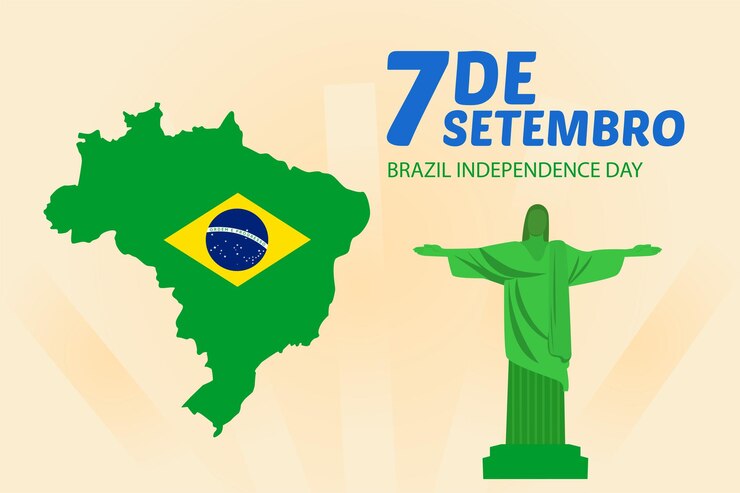 Vetor conceito do dia da independência do brasil ilustração vetorial plana colorida isolada