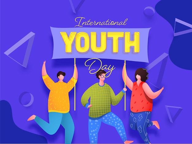 Vetor conceito do dia internacional da juventude